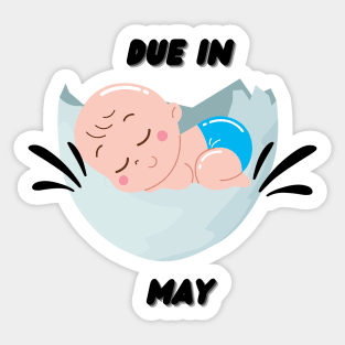 Due in May Baby Gift Sticker